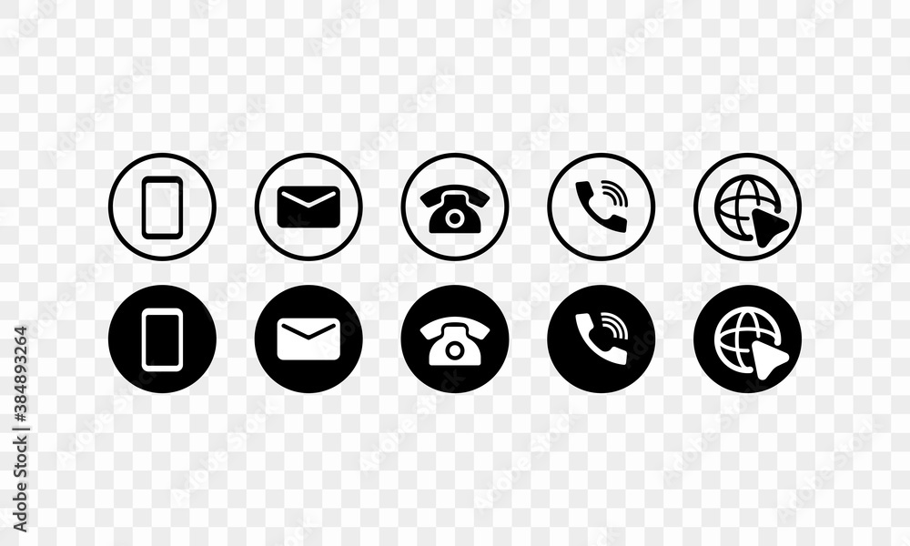 Poster contact icon set. website set icon. symbol for web site. vector eps 10. isolated on transparent back