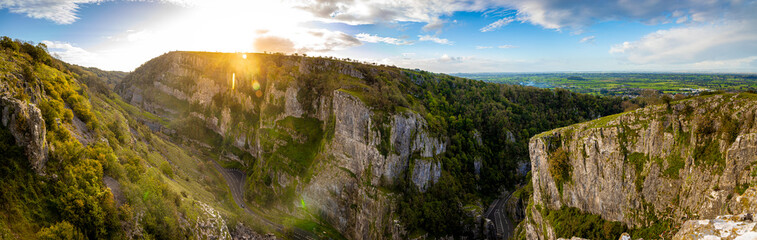 View of Cheddar Gorge in England