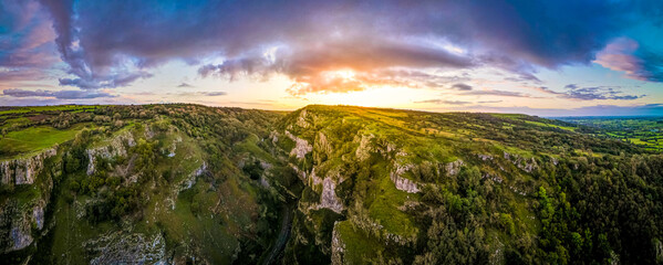 View of Cheddar Gorge in England