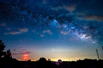 Milky way in astronomical observatory
