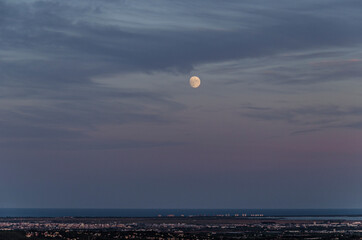 Full moon over the city