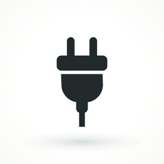 Plug-in, electrical vector icon Plug electric cable wire icon logo isolated sign symbol vector illustration