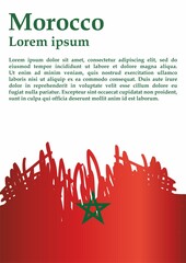 Flag of Morocco, Kingdom of Morocco. template for award design, an official document with the flag of Morocco. Bright, colorful vector illustration