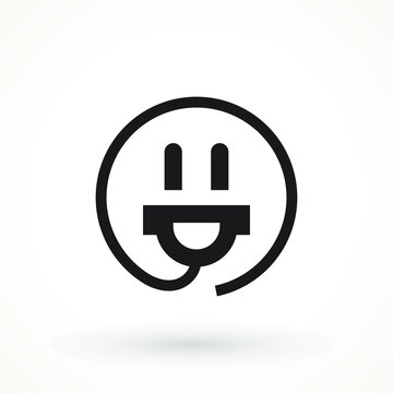 Plug-in ,editable stroke  electrical vector icon Plug electric cable wire icon logo isolated sign symbol vector illustration