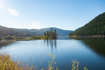Lava Lake (Cascade Creek) Trail in Custer Gallatin National Forest, Montana. USA. Back to Nature concept.