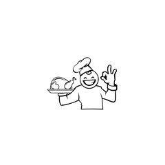 Chef in a cooking hat vector logo. Icon or symbol for design menu restaurant, cooking club, food studio or home cooking.