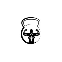 fitness vector logo design isolated on white, vector illustration