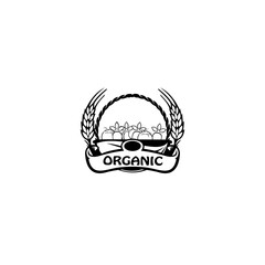 Fototapeta premium Organic eco vegetarian food Logo design vector template, isolated on white, vector illustration
