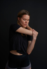 Fitness model demonstrates movement