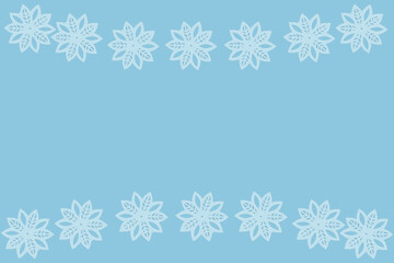Fondo azul celeste con motivo de papel picado tipo navidad o festividad