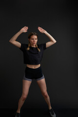 Fitness model demonstrates movement