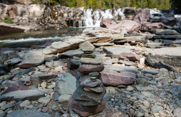 McDonald Creek Trail in Glacier National Park, Montana. USA. Back to Nature concept.