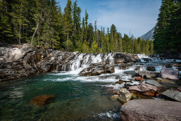 McDonald Creek Trail in Glacier National Park, Montana. USA. Back to Nature concept.