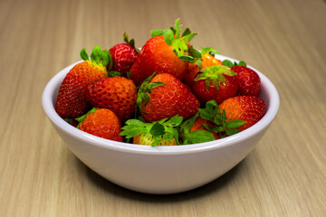 Strawberry Fruits Wooden Surface