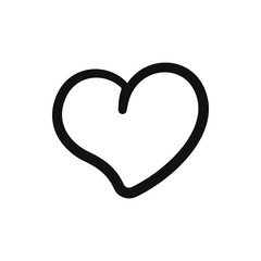 Simple outline of a cute heart shape. Flat vector illustration design.