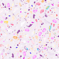 Terrazzo Texture Vector. Flooring Seamless Pattern