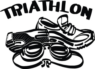 black and white triathlon logo