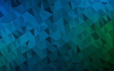 Dark Blue, Green vector low poly layout.