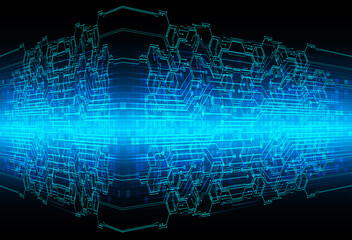 Blue cyber circuit future technology concept background