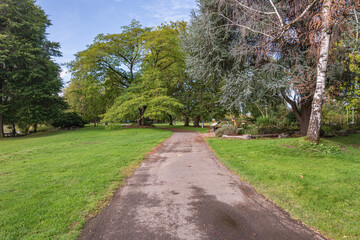 Public park green foliage and grass Oregon.