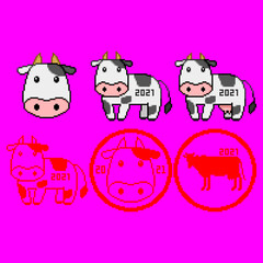 2021年賀状のドット絵