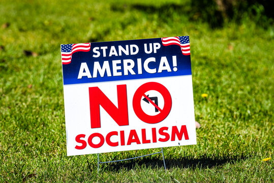 Bartow, USA - October 6, 2020: Town In West Virginia Countryside Rural Sign For Trump Political Election In Durbin Frank Area For Anti No Social And Stand Up America