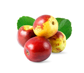 Fresh jujube isolated  on white  background