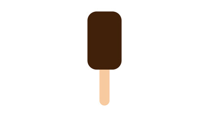 Chocolate Ice Cream On A Stick. Vector Mockup Template