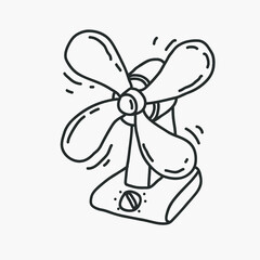Fototapeta na wymiar fan, doodle style cartoon character, isolated vector illustration.