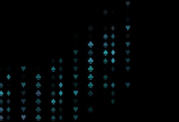 Dark BLUE vector texture with playing cards.