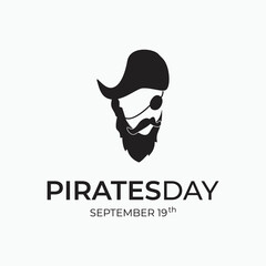 head Pirates logo silhouette isolated on white - event of the world