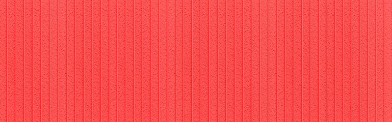 Panorama of Red zinc wall panel with rough pattern background seamless and texture