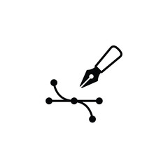 Vectoring with pen icon vector