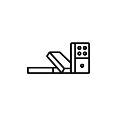 Domino game thin icon vector