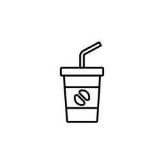 Cool coffee cup thin icon vector