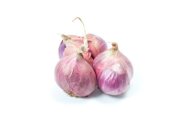 The whole Shallot is a Thai herb and cooking ingredients isolated on white background.