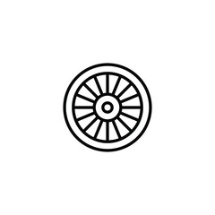 Cart wheel thin icon vector