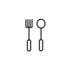 Spoon and fork thin icon vector