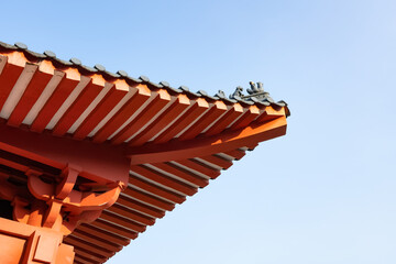 corner of a traditonal chinese temple roof