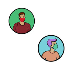 illustration or vector of men wearing masks for banners, advertisements and others