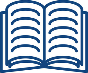 Book open blue icon. Flat infographics. Vector illustration.