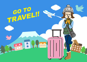 go to travelキャンペーンの冬のイメージイラスト
