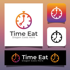time eat logo, diet, fast food, food time logo design