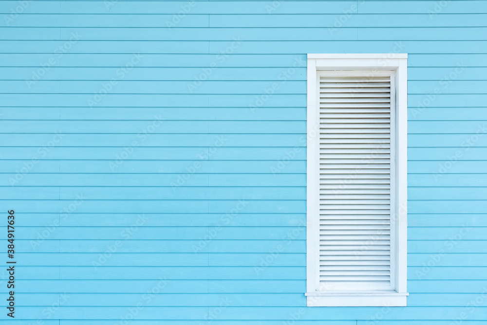 Poster window on wooden wall. building abstract background