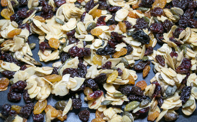 close up of dried fruits