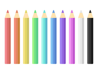 Vector illustration set of colored pencils.