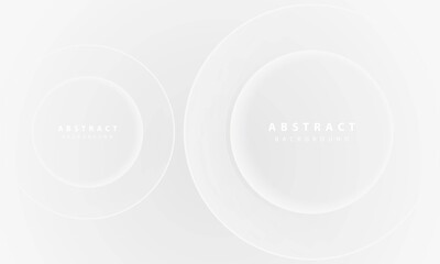 Abstract 3D circle papercut layer white background. Elegant circle shape design.
