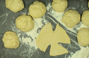 Delicious buns made from yeast dough