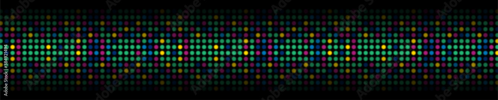 Wall mural colorful abstract shiny light circles web header banner. vector neon illumination background