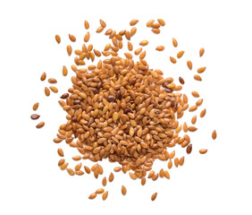 flax seeds on white background
